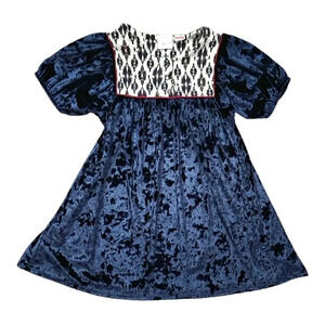 Zara | Blue Velvet Batik Dress (4-5 yrs) 💙